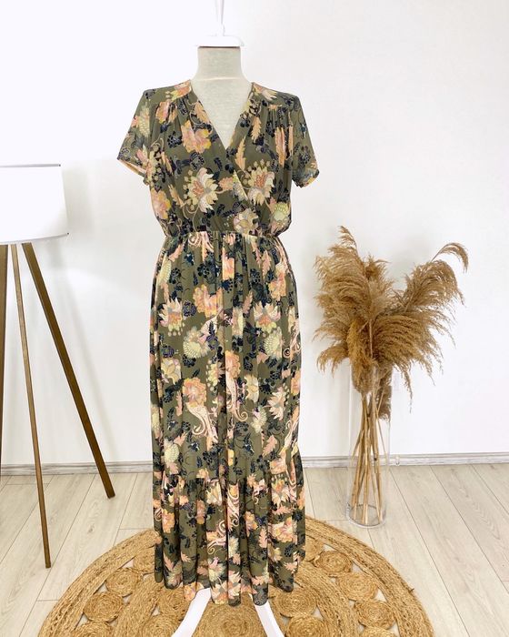 Rochie lungă cu imprimeu floral