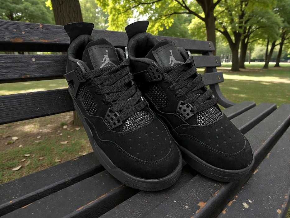 Adidasi Jordan 4 Retro Black Cat - Adidasi Fete Baieti