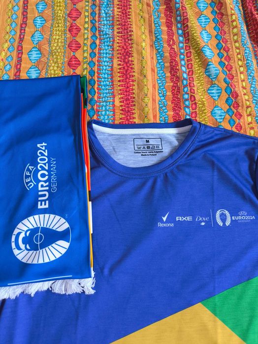 Kit suporter EURO 2024, tricou, căști, eșarfă, toate cu logo oficial