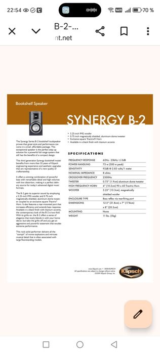 Boxe Klipsch Synergy B2