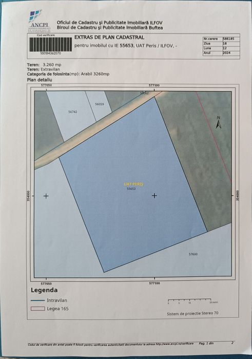 Vând Vând teren 3.260 mp în Periș, Ilfov – ideal casă sau investiție