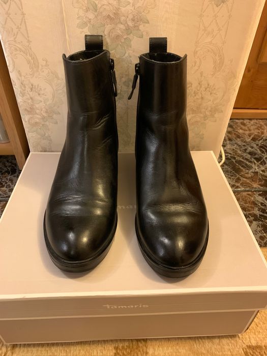 Ghete Tamaris Negre din piele naturală mărimea 37