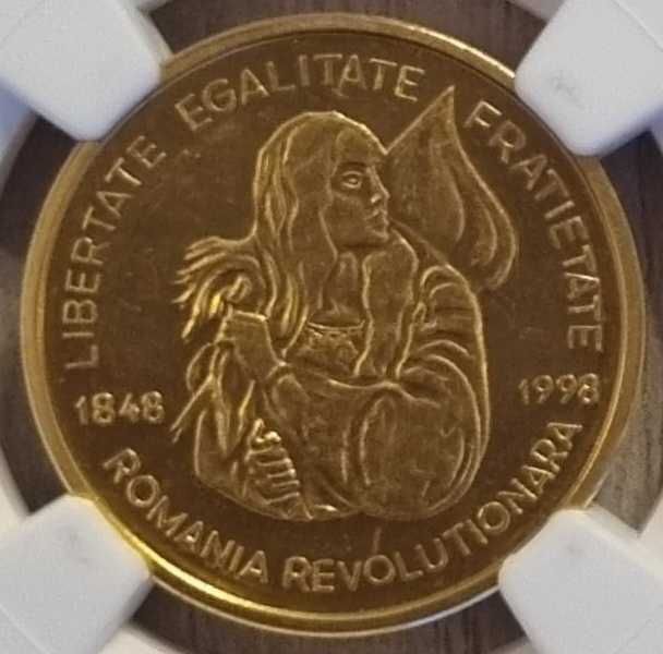 Moneda aur BNR 500 Lei, Revolutia Romana de la 1848, gradata NGC PF 63