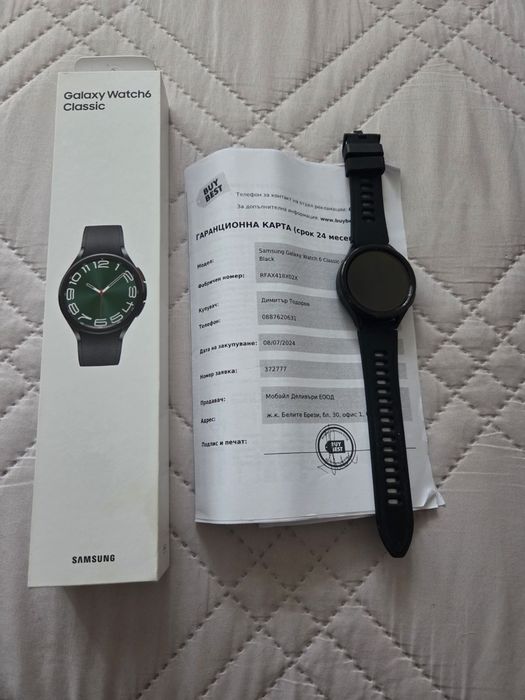 Samsung Galaxy Watch6 Classic, Черен – В Гаранция до 08/2026!