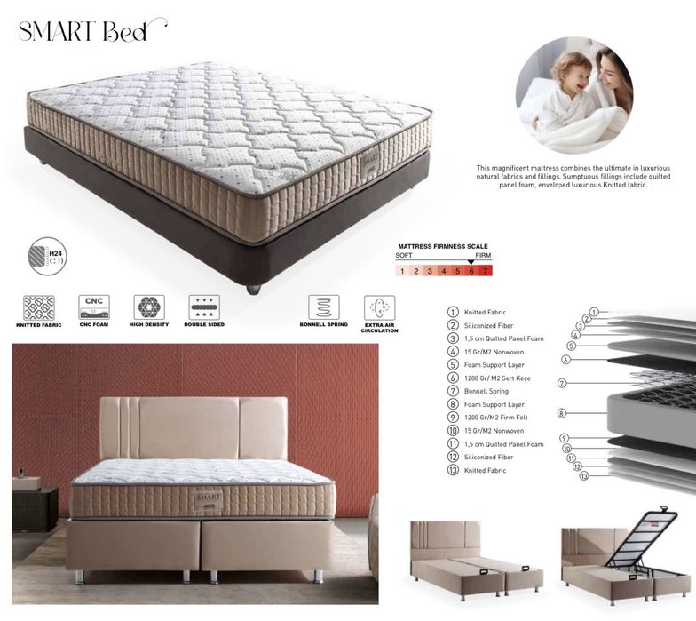 Тапицирана спалня Smart Bed - Strong Stocco