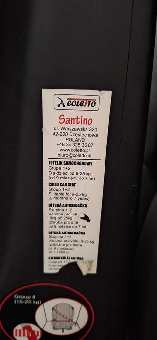 Scaun auto SANTINO cu ISOFIX Gri Coletto