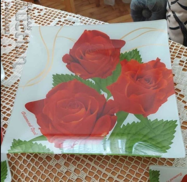 Стъклен комплект за хранене от 2 части