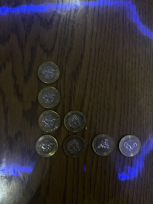 Коллекционные монеты номиналом 100 тенге,из коллекции сакский стиль