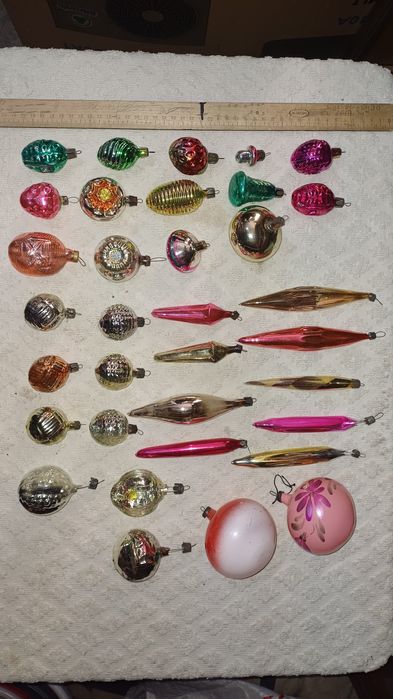 Елочные ёлочные игрушки СССР из стекла стекляная подвесная