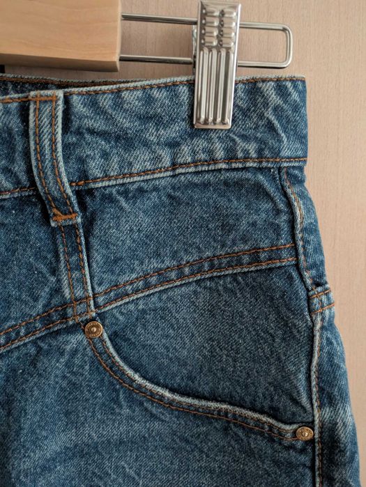 Pinko нова дънкова мини пола със златисти копчета, XS-S / DE 34 / FR 36