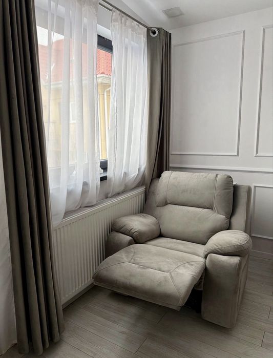 Fotoliu cu recliner Lems catifea (velvet) gri