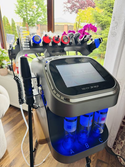 Noua, Sigilata! Factura & Garantie! Combina Hidrafacial 12 FUNCTII, masca led, radiofrecventa, spatula ultrasonica, hidrafacial