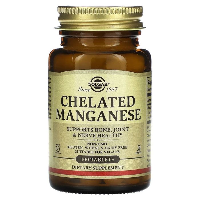 Хелатный марганец Хелат марганца Solgar,Chelated Manganese100табл