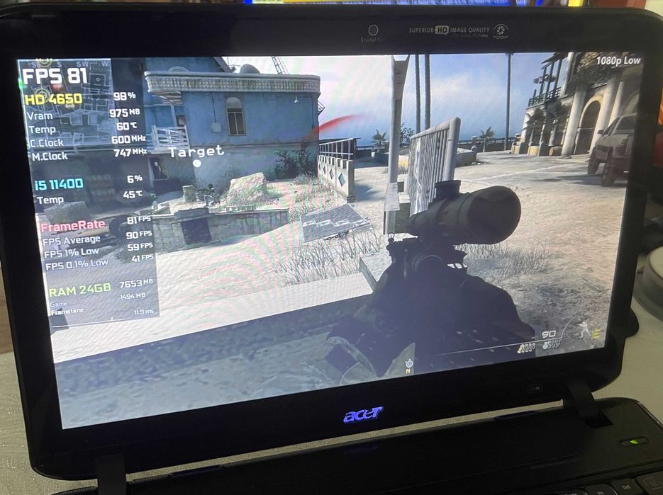 Laptop Acer Aspire 5940G i7 Q720 8GB SSD Radeon HD 4650