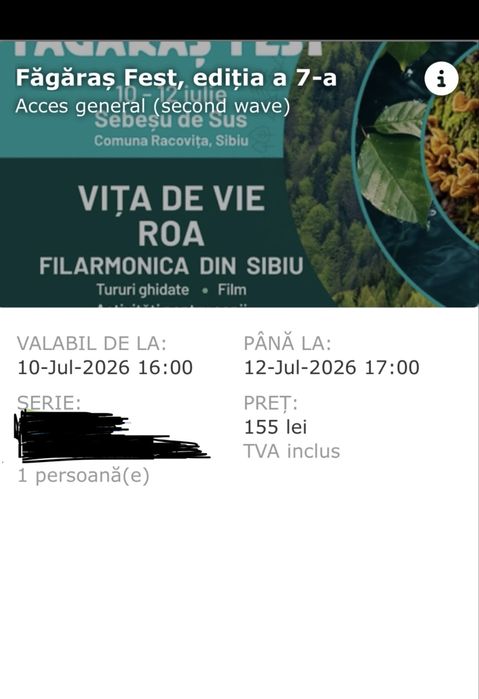 2 Bilete Făgăraș Fest 2026 – Acces General (10–12 iulie)