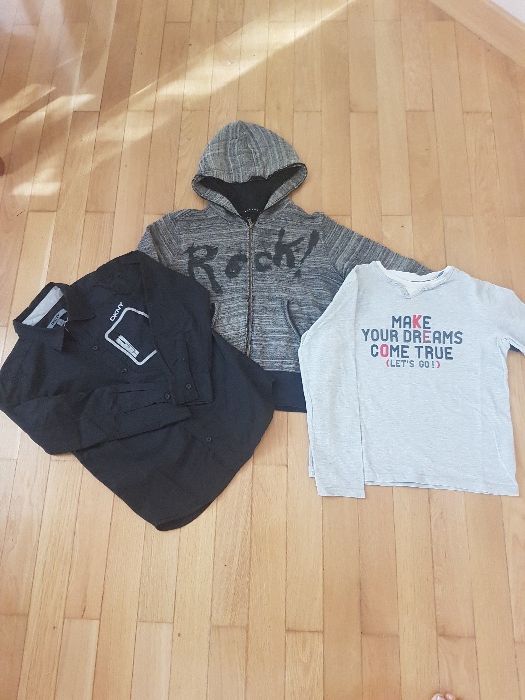 Страхотни детски блузки DKNY,OKAIDI,GAS и суитшърт SISLEY за 10г.момче