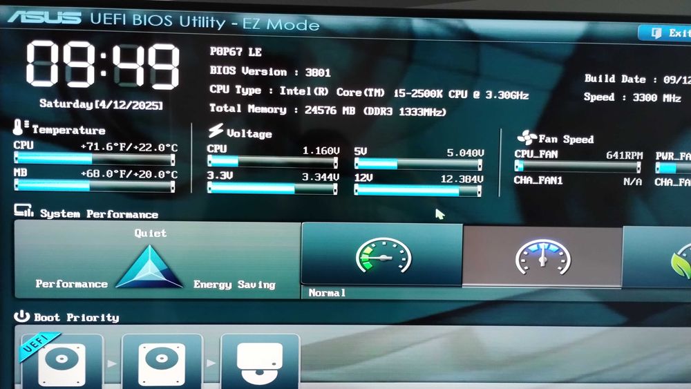 Asus cu Intel i5-2500K  3300GHz