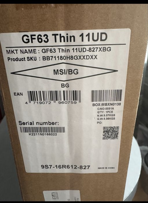 Лаптоп GF63 Thin 11UD
