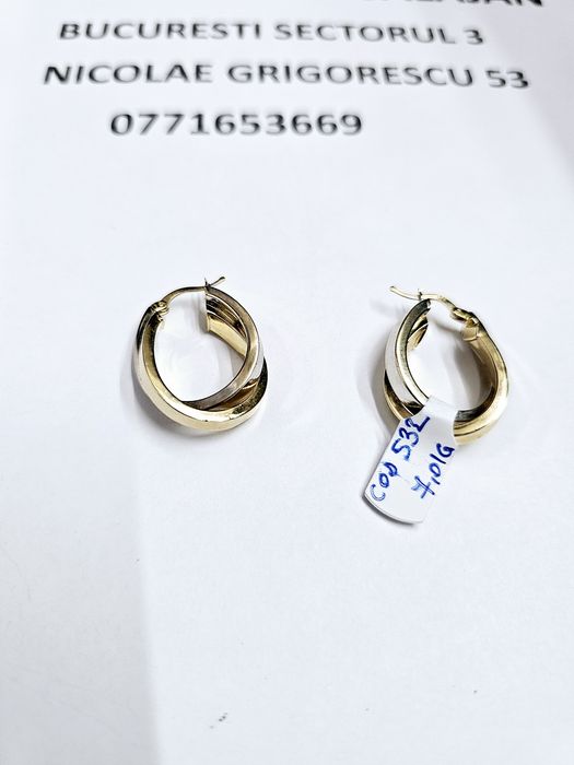 Vand cercei din aur 14 k 7.01 g cod 532