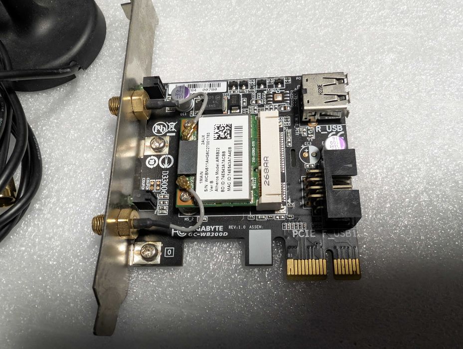 Wireless Wifi Atheros AR5B22 PCIE x1 adaptor GIgabyte GC-WB300D