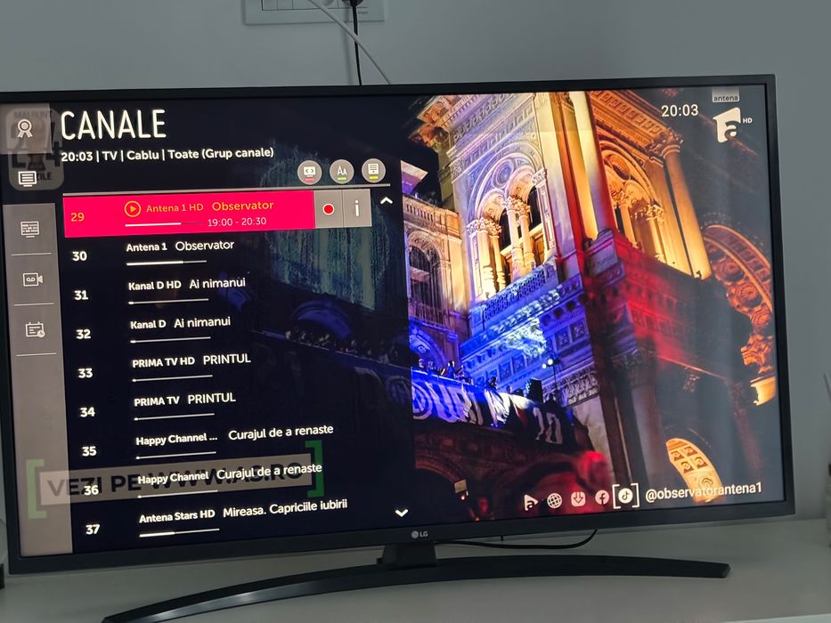 Televizor Smart LED LG, 108 cm diagonala, 4K Ultra HD
