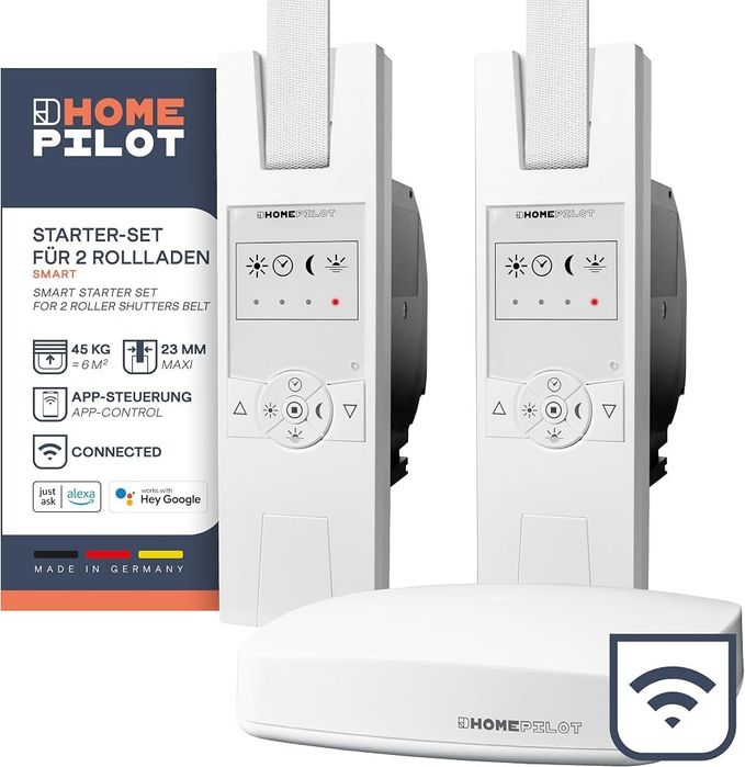 Set smart home cu 2 infasuratoare electrice de chinga si unitate centrala HOMEPILOT RolloTron