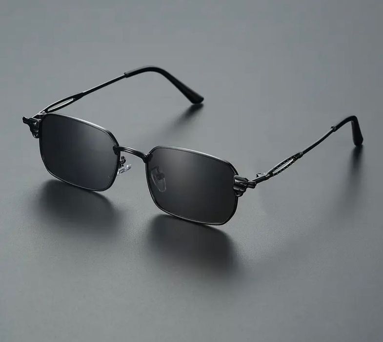 Мъжки слънчеви очила – Ретро Метален Дизайн (Черни)
