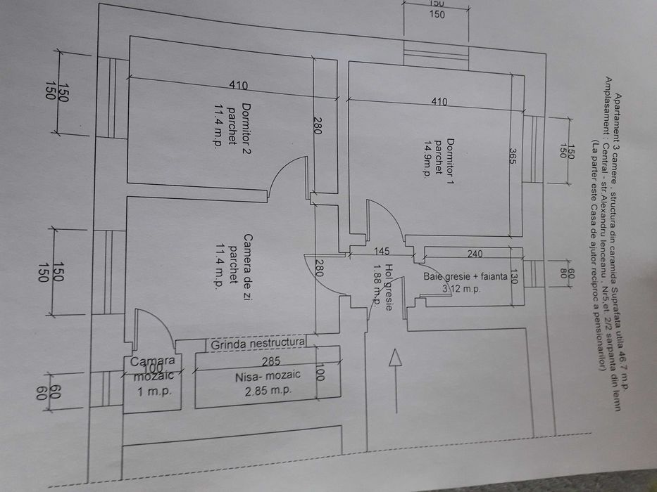 Vănd sau Schimb cu Garsoniera un apartamente ultracentral ,  50 mp ,etaj 2/2 cu  sarpantă fara balcon ,