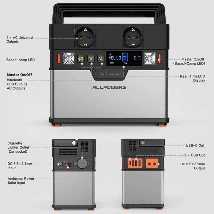 Фотоволтаик Система 288Wh78Ah 300W 220V Соларен Генератор Електростанция Слънчевa Централа Преносима Електроцентрала за Аварийно Захранване на Открито