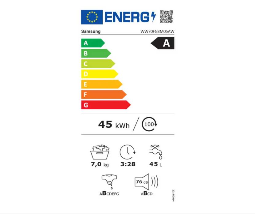 OFERTA Masina de spalat rufe NOUA Samsung WW70FG3M05AWLF 7kg 1400 RPM Clasa A Hygiene Steam Drum Clean Quick Wash Motor Digital Inverter