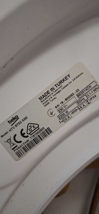 set arcuri cuva masina de spalat beko HTV 8733 XS0