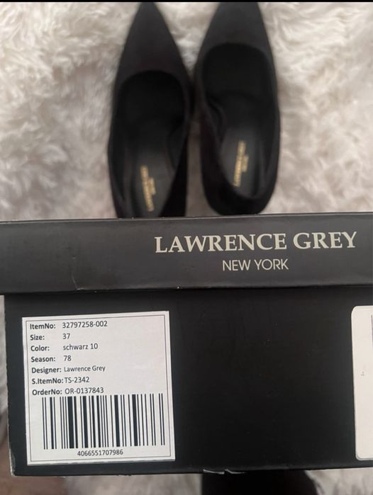 Pantofi stiletto noi piele intoarsa Lawrence Grey 37