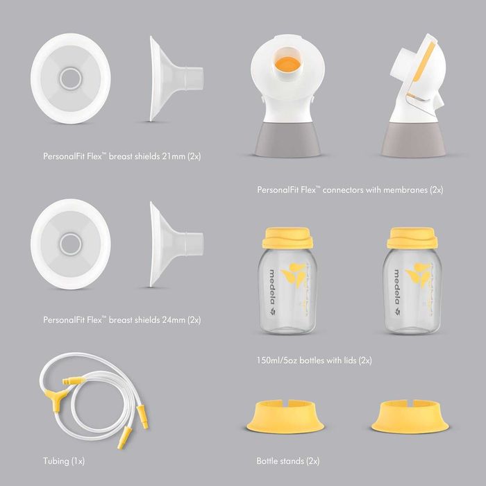 Medela Classic PersonalFit Flex – Двоен комплект за изцеждане за електрически помпи, съвместим с Freestyle Hands-Free и Swing Maxi