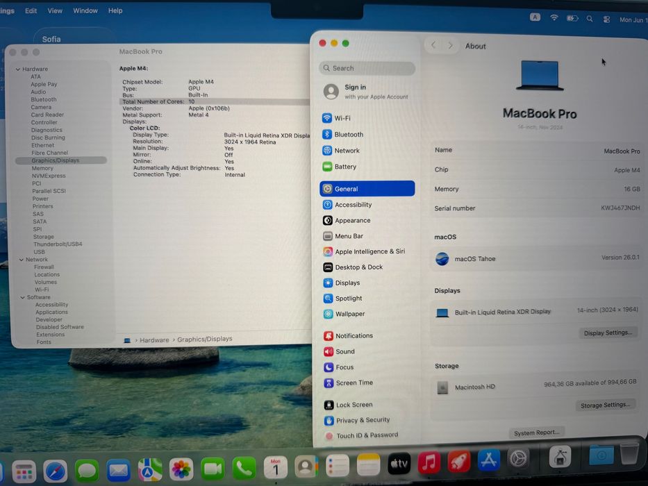 MacBook Pro 14" M4 10-CPU, 10-GPU, 16GB RAM, 1TB SSD
