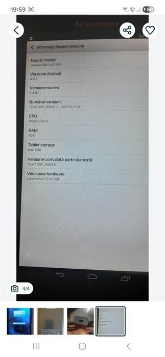 Tabletă Lenovo tab A7-20F