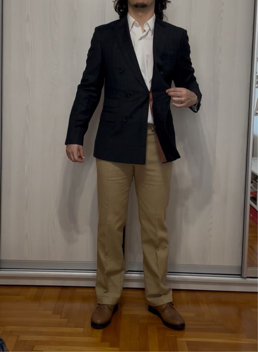 Sacou Hugo Boss Vintage patrate cu doua randuri de nasturi