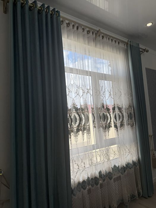 Продаю шторы с тюлем б/у