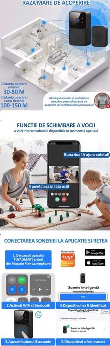 Sonerie inteligenta - audio + video - Tuya M8