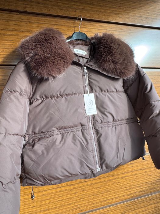 Дебело зимно яке с пухена яка
