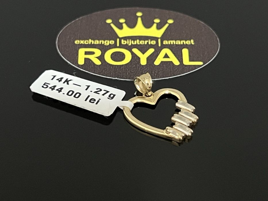 Bijuteria Royal CB : Pandant inima aur 14k 1,27 grame