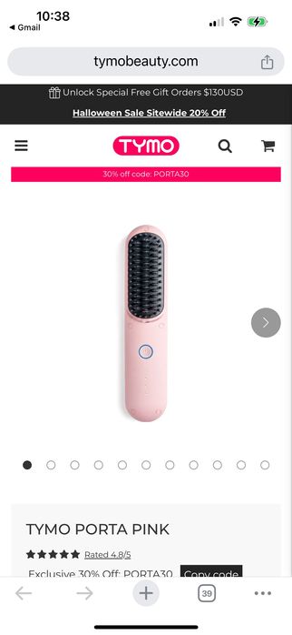 Почти неупотребявана мини четка за стилизиране на коса. Безкабелна.