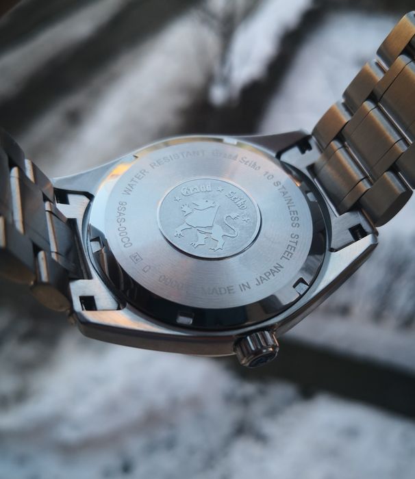 Ceas automatic Grand Seiko Mod Night Birch bratara metalica cutie lemn