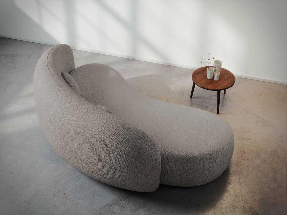 Canapea curbata Lunis bej - Transport Gratuit in 4-10 zile