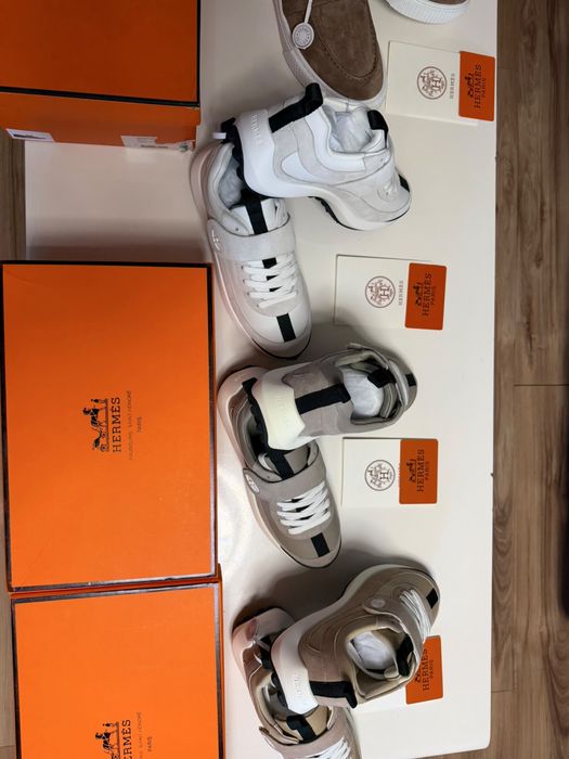 Sneakers piele naturala Luxury model Loop Bej, Marimea 37 – Full Box