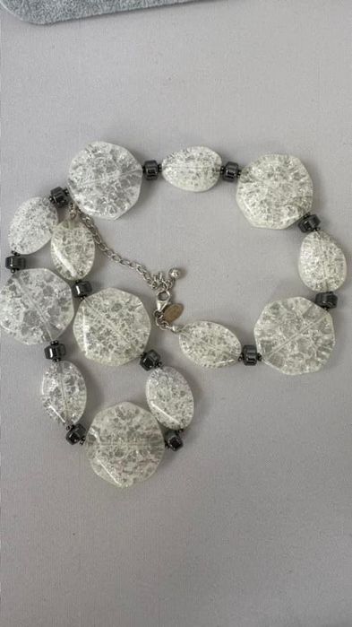 Colier cuart hematit argint