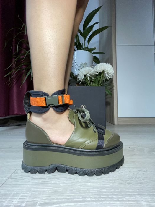 Gemelli Shoes - Pantofi din piele cu platforma Joseph, Kaki, 37