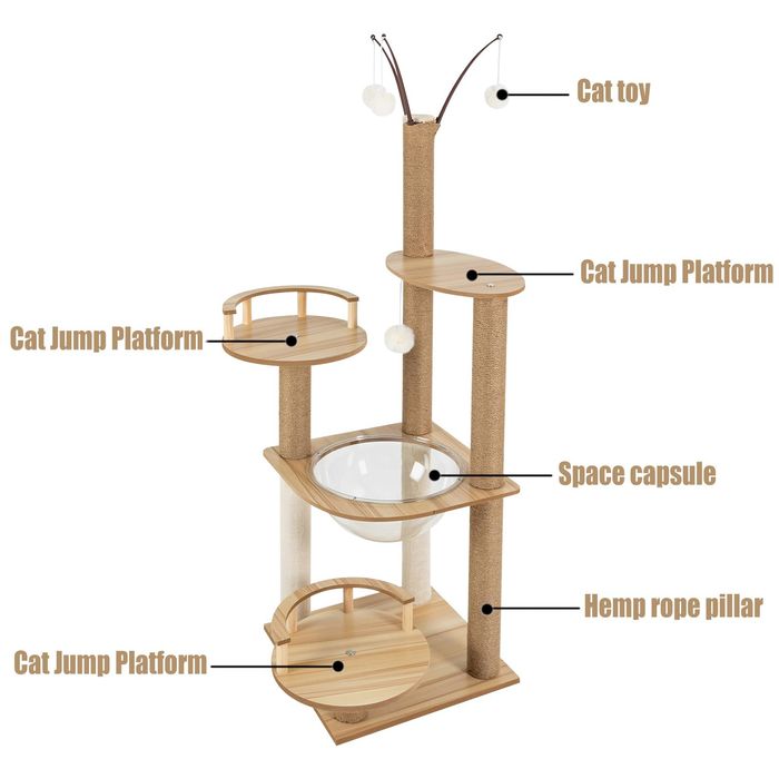 Голяма катерушка за котки къщичка за котки  кула за игра дърво за коте