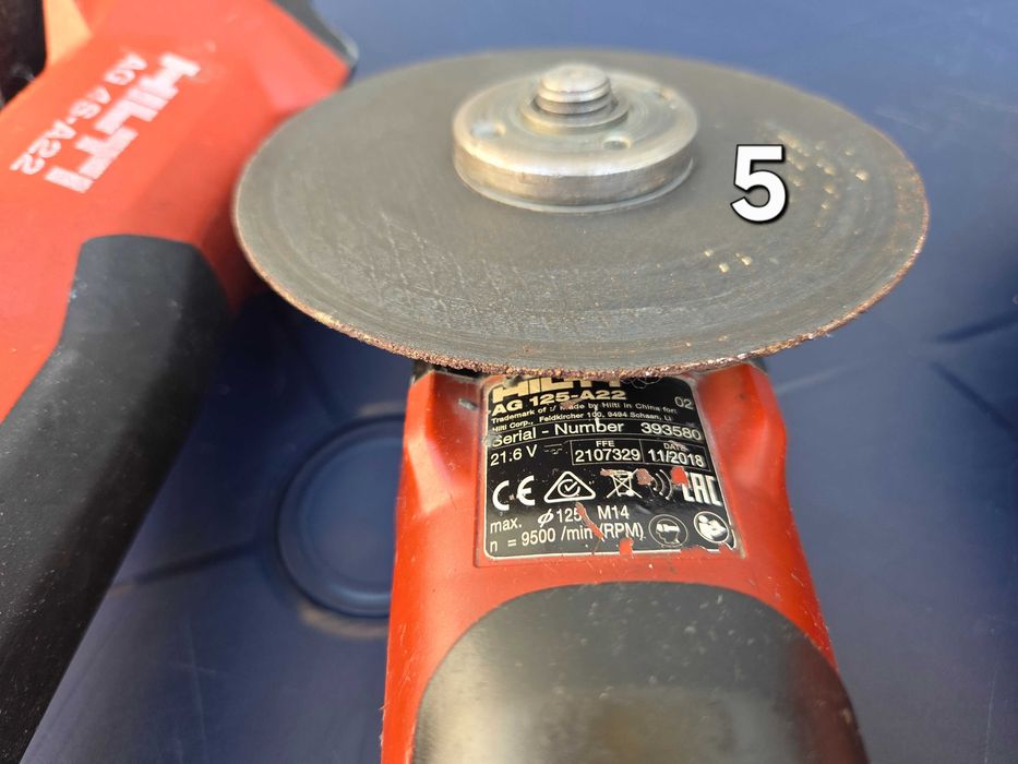 ПРОФЕСИОНАЛНИ Акумулаторни Ъглошлайфи HILTI 22V (125 мм) - ОТЛИЧЕН