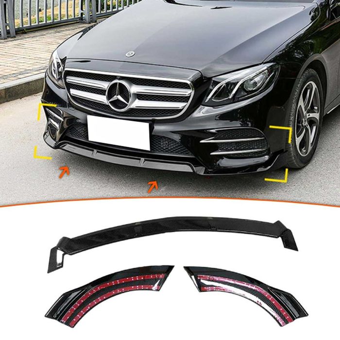 Преден лип спойлер за мерцедес в213 амг / mercedes w213 lip spoiler / добавка за предна броня / нож