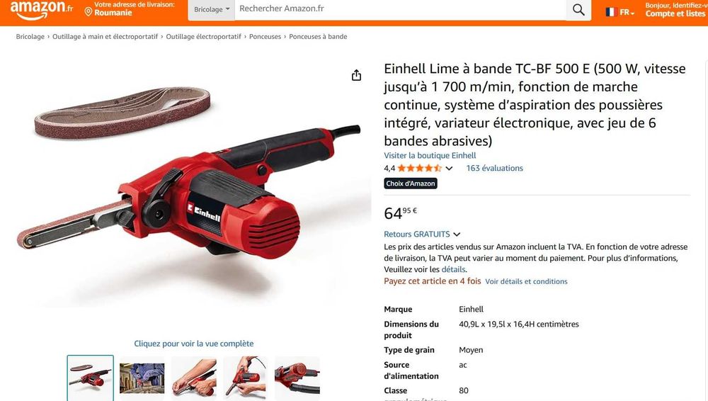 Slefuitor cu banda Einhell TC-BF 500 E